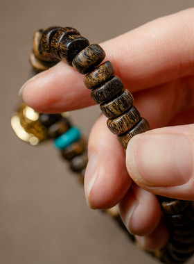 达拉干沉香手串单圈4*9mm左右DIY