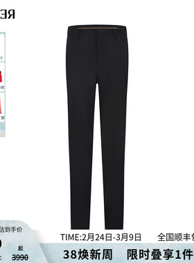 RARE威雅男装春夏新款黑色羊毛混纺商务通勤裤子男士微弹正装西裤