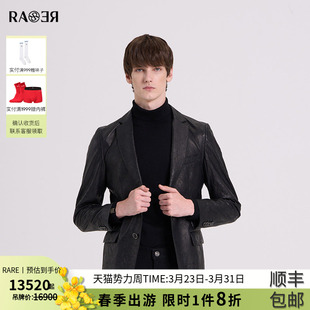 秋冬新款 男士 压纹肌理夹克外套时尚 款 羊皮皮衣 西装 RARE威雅男装