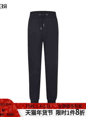 RARE威雅男装春夏款薄款透气裤子黑色束脚卫裤男士休闲运动裤