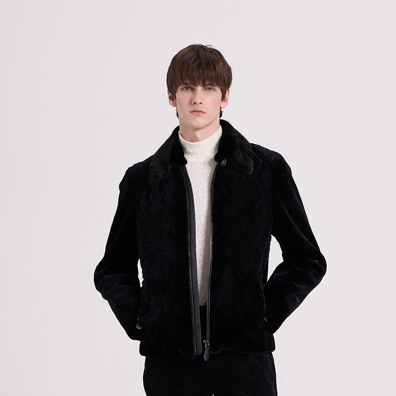 RARE威雅男装水貂翻领皮毛服