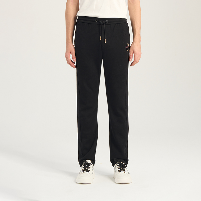 RARE威雅男裤 主题提花黑色休闲裤子 2025春夏新款男士卫裤