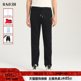 主题提花黑色休闲裤 卫裤 子 男士 春夏新款 RARE威雅男裤