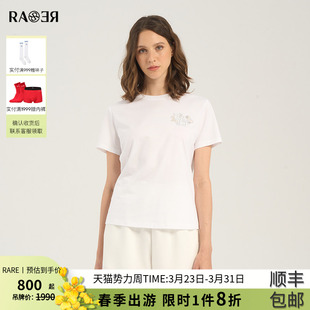新款 夏季 女士纯棉短袖 修身 T恤 情侣款 圆领短袖 RARE威雅女装