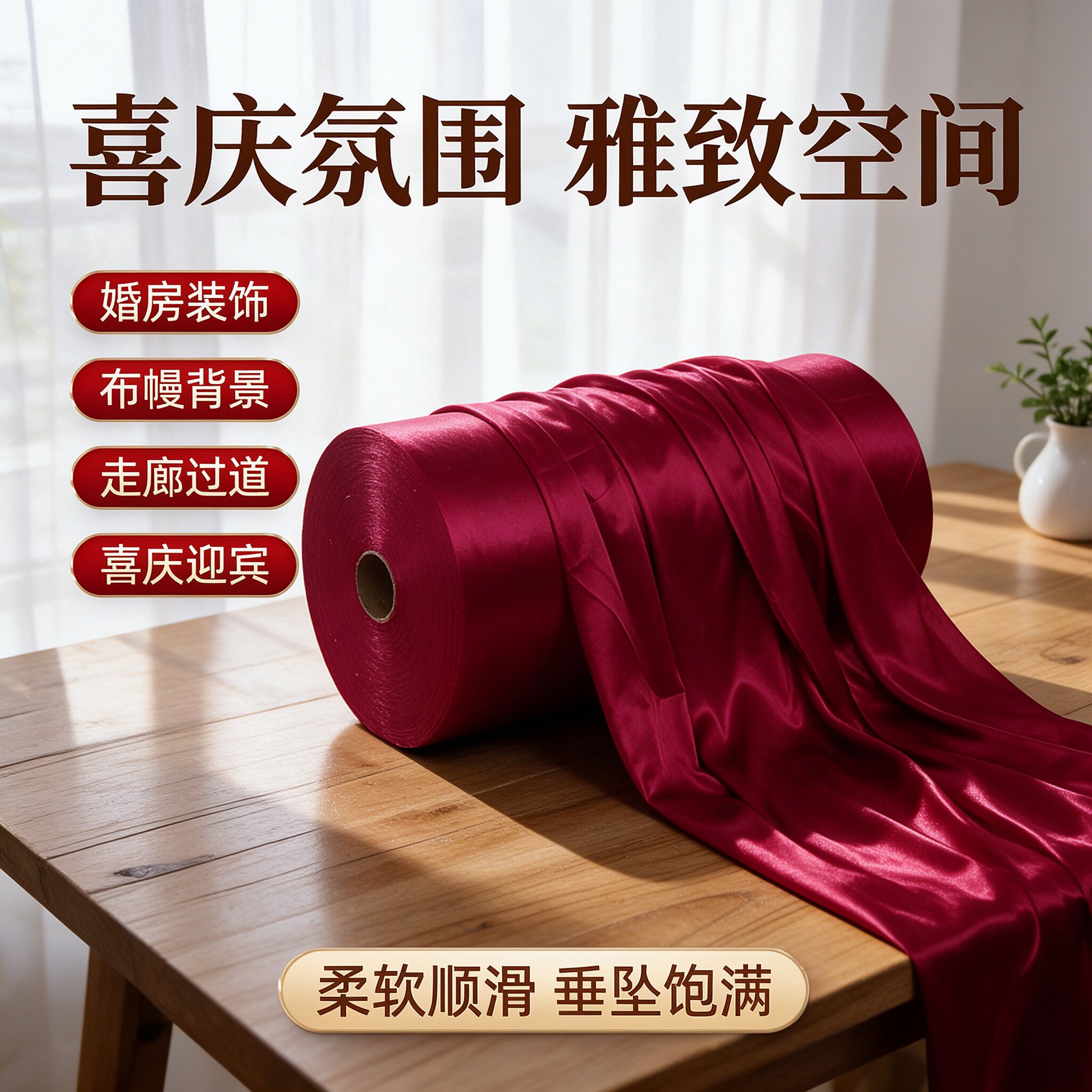 婚庆装饰布全套场景布置扶手客厅婚礼大门订婚简约韩式婚庆布幔