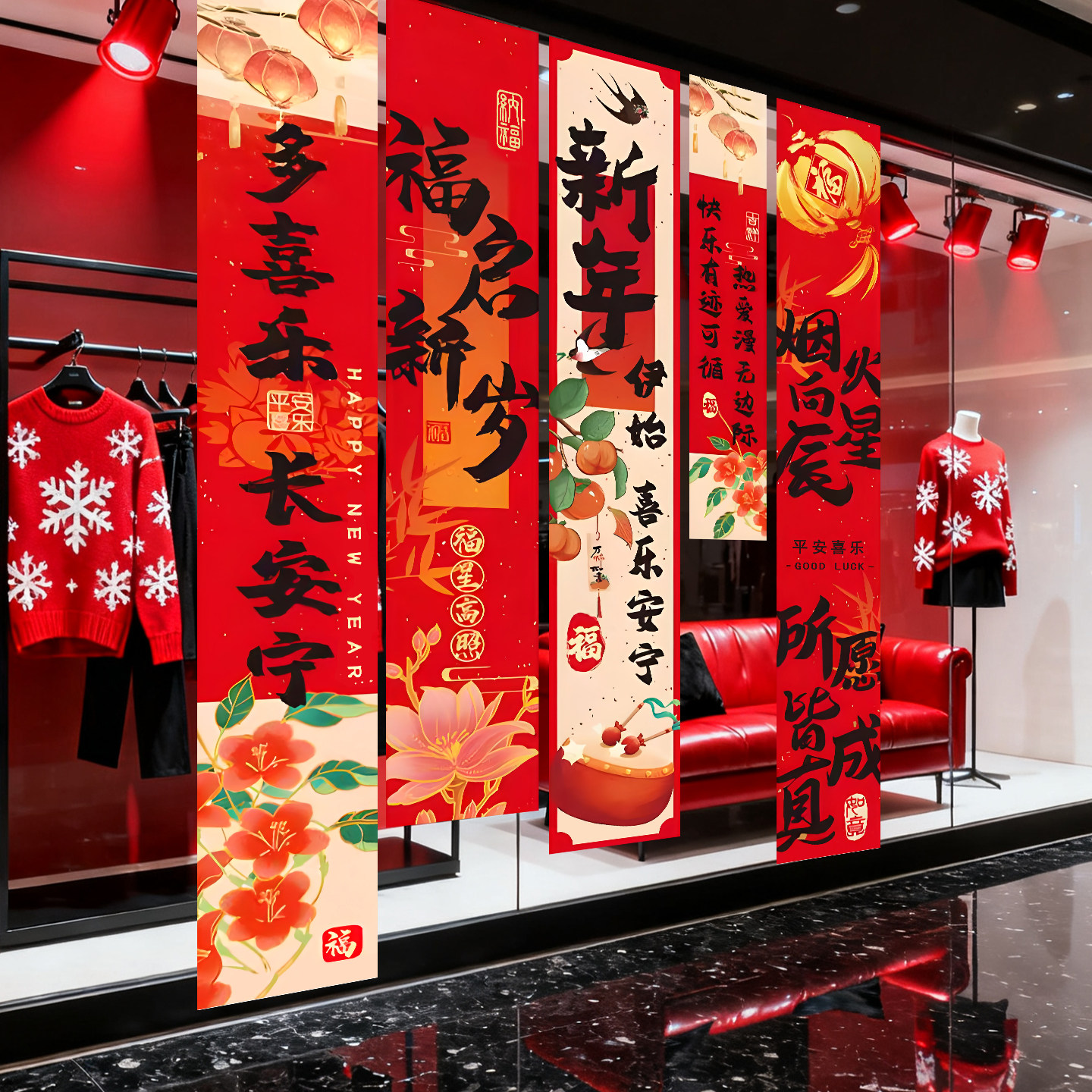 2026新年条幅元旦马年挂布春节商场场景氛围布置幼儿园背景墙装饰