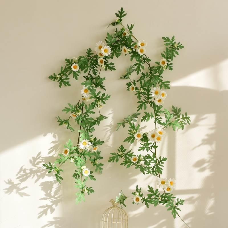 仿真雏菊花藤假花藤条空调暖气道藤管蔓缠绕装饰塑料挂植壁物遮挡