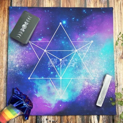 韦特塔牌罗桌布绒布推牌布梅尔卡巴水晶布祭坛布仪式布台布背景布
