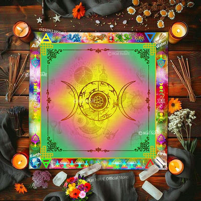 塔罗牌阵桌布哥特风加厚绒布tarot 卡牌塔罗桌垫布祭坛布神秘桌布