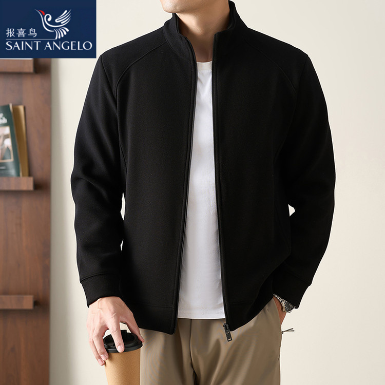 报喜鸟立领夹克外套男加绒卫衣
