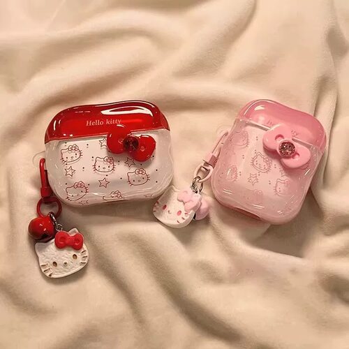 可爱HelloKitt保护套pro3代耳机壳新3代硅胶软壳苹果AirPods4少女心pro2防摔带挂坠airpods1/2蓝牙耳机壳