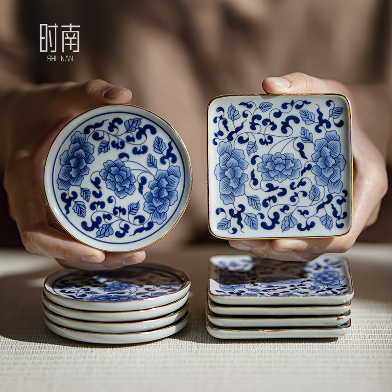 时南中式青花迷你点心碟糕点摆盘