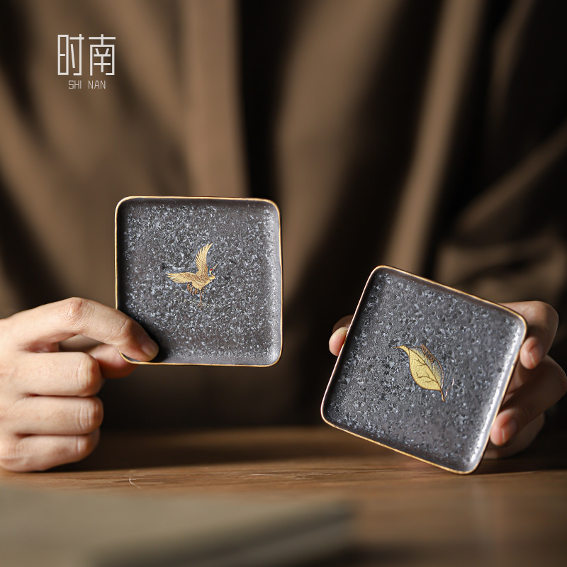 中古风迷你点心碟家用陶瓷茶点盘干果碟小精致糕点摆放盘茶杯垫托