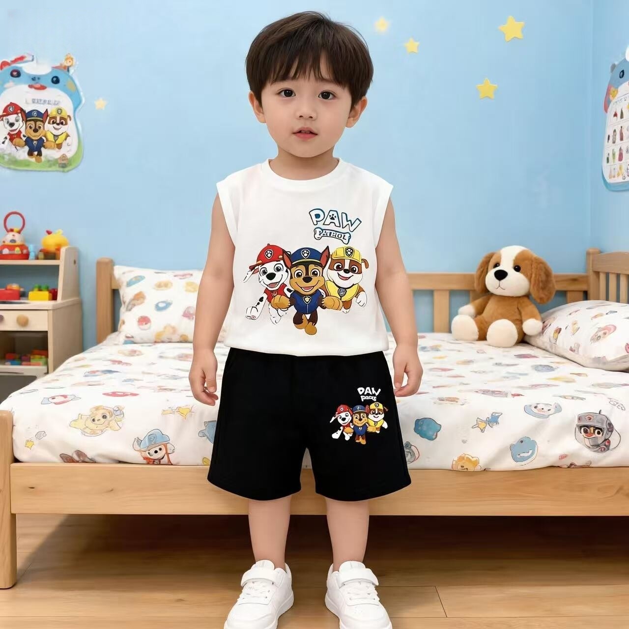 夏季男童汪汪队纯棉睡衣套装