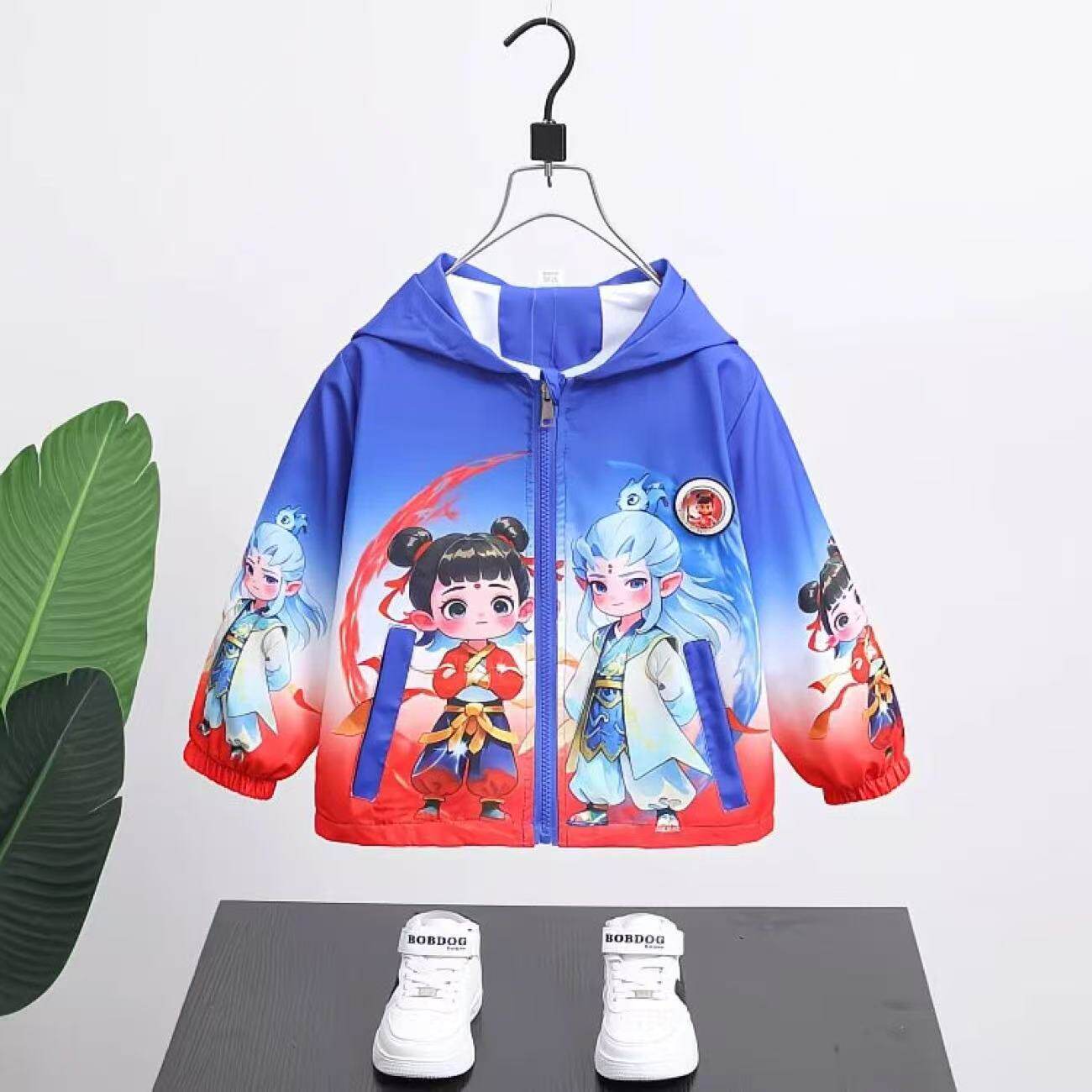 男童哪吒敖丙衣服秋装发光双面款