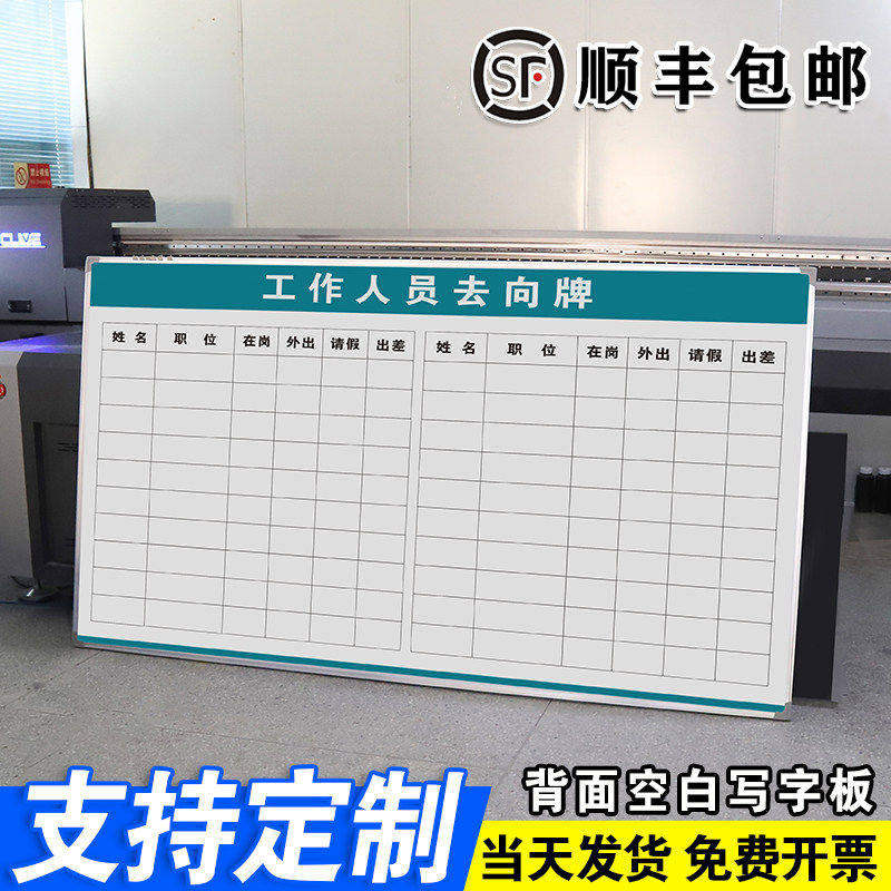 【工作人员去向牌】白板写字板定