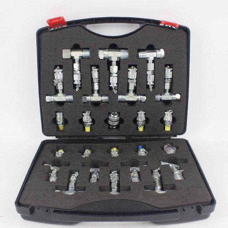 便携式检测维修液压测压表盒测试表液压泵压力表 三通接头挖掘机