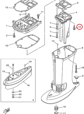 10)翟墨雅马哈舷外机船外橡皮艇冲锋舟六角头螺栓97575-08545