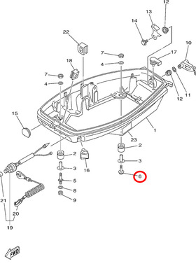6)翟墨雅马哈舷外机船外挂机橡皮艇冲锋舟六角头螺栓97585-08540