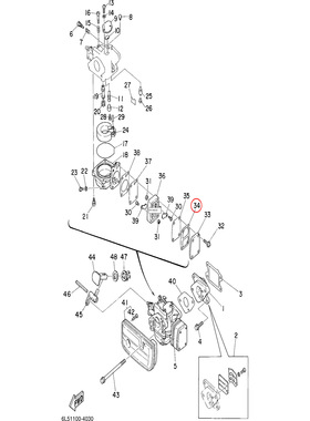 34)翟墨雅马哈舷外机船外挂机橡皮艇冲锋舟06G1-24432-00
