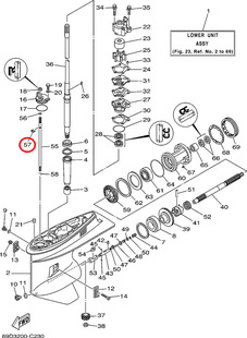 57)翟墨雅马哈舷外机船外机橡皮艇冲锋舟E型开口挡圈99001-08600