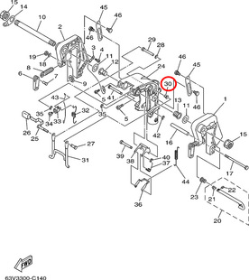 30)2冲15匹撑架销轴衬套翟墨雅马哈舷外船外挂桨机90386-07M95