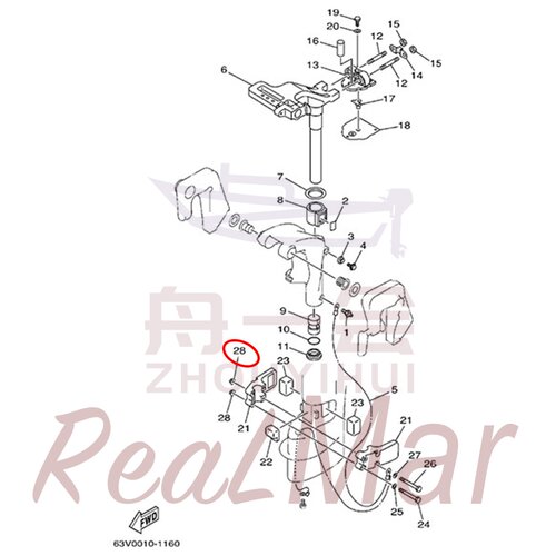 六角法兰面螺母 舷外机雅马哈百胜的翟墨 15/18马力 90179-06M28