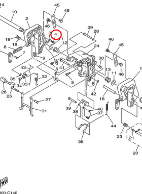 4)翟墨雅马哈舷外机船外橡皮艇冲锋舟十字槽盘头螺钉97885-06008