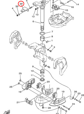 )翟墨雅马哈舷外机船外挂橡皮艇冲锋舟转向连接板670-48511-00-4D