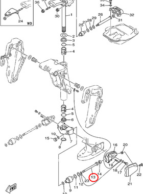 13)翟墨雅马哈舷外机船外挂机橡皮艇冲锋舟六角头螺栓90109-12M21
