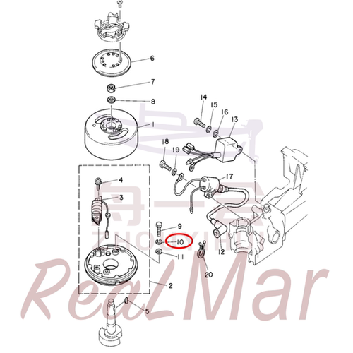 弹垫 舷外机雅马哈百胜海的航凯翟墨 2马力 92903-06100