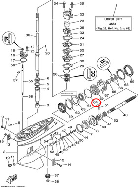 64)翟墨雅马哈舷外机船外机橡皮艇冲锋舟轴承座O型圈93210-85M97