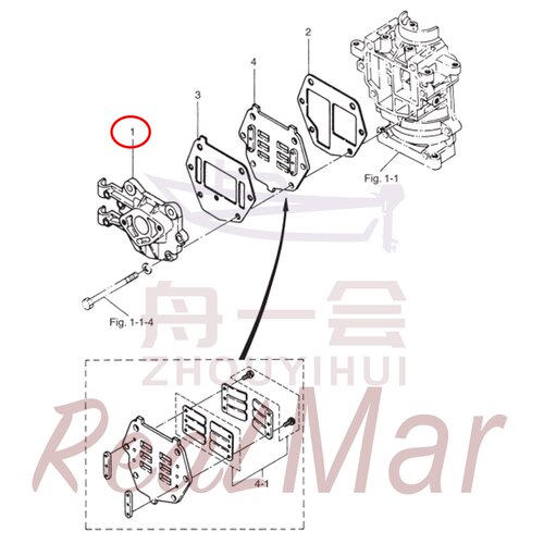 进气阀座 舷外机雅马哈百胜海的航凯翟墨 9.8/12马力 3B2B02010-0