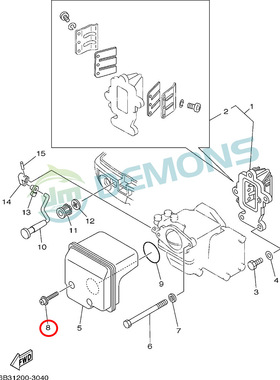 8)翟墨雅马哈舷外机船外挂机橡皮艇冲锋舟十字槽沉头螺钉90159-05
