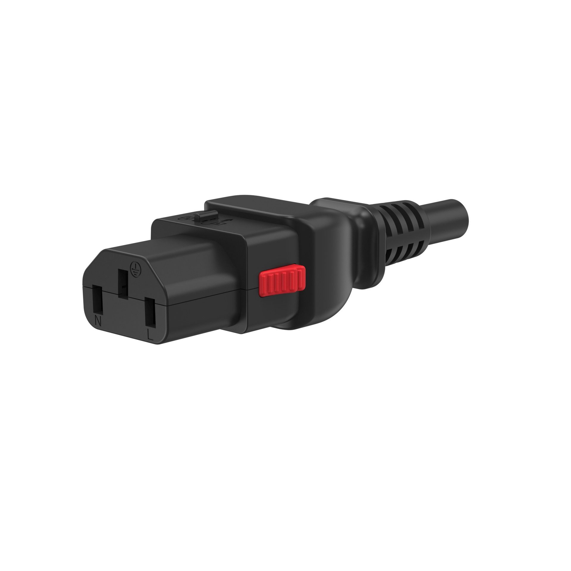 国标三插自锁品字尾电源线带锁插拔线3*0.75平方10A插头直流