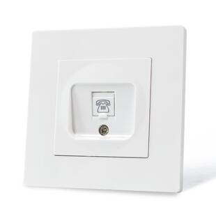 欧规欧规插座86型第三类电话弱电墙壁插座阻燃PC面板CE