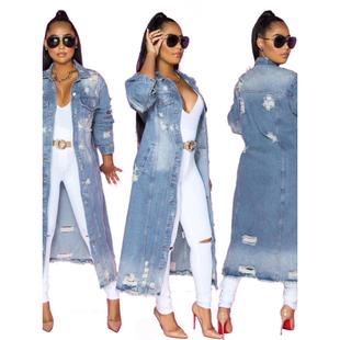 2023 Fashion Jackets Jean 女 denim Coat Ripped Ladies Women