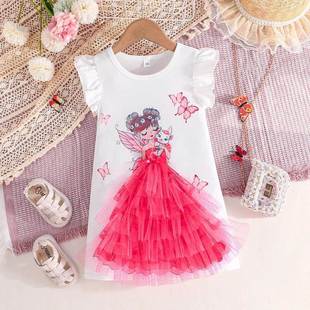 Dress For Kids 2-7 Years old Fashion Summer Cute Elf Ruffled