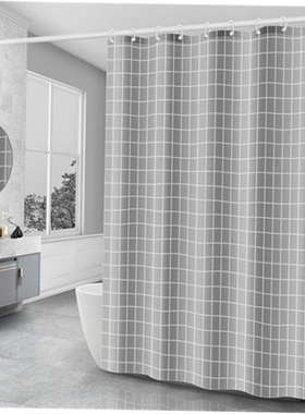 The bathroom shower curtain checkered PEVA Environmental