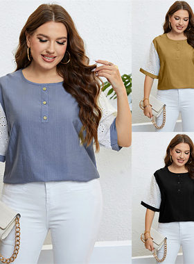 Plus size summer Blouse Women Casual Top ladies Loose Shirts