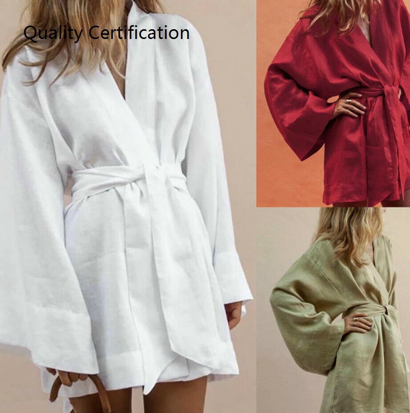 Long with Batwing Sleeves and V Neck with Belt