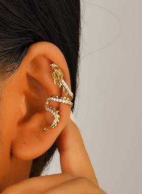 boys Earrings dragon No Ear Hole Earbone Clip Ear Nail龙耳夹
