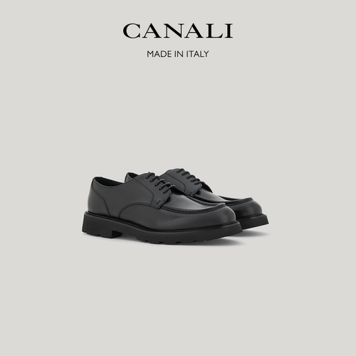 【26秋冬新品】CANALI康纳利黑色牛皮革带EVA鞋底男士德比鞋