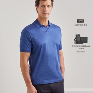 短袖 CANALI康纳利天空色棉和桑蚕丝混纺男士 Polo衫 26春夏新品