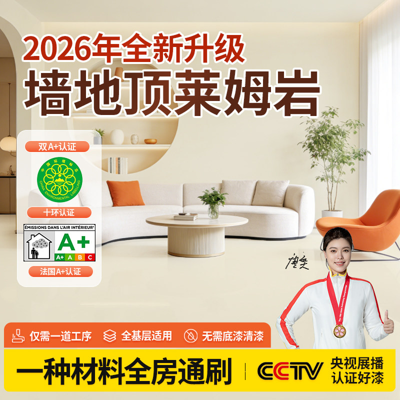 墙地顶莱姆岩一体涂料家用室内水泥墙面漆地面翻新地板漆耐磨防水