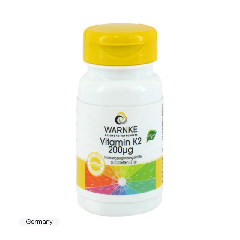 Warnke Vitalstoffe 200微克维生素K2片剂 预防骨质疏松 60片