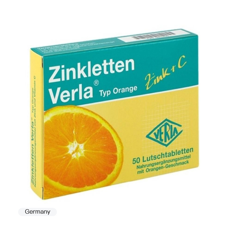 Zinkletten Verla儿童/孕妇补锌+维生素C橙味咀嚼片 50粒