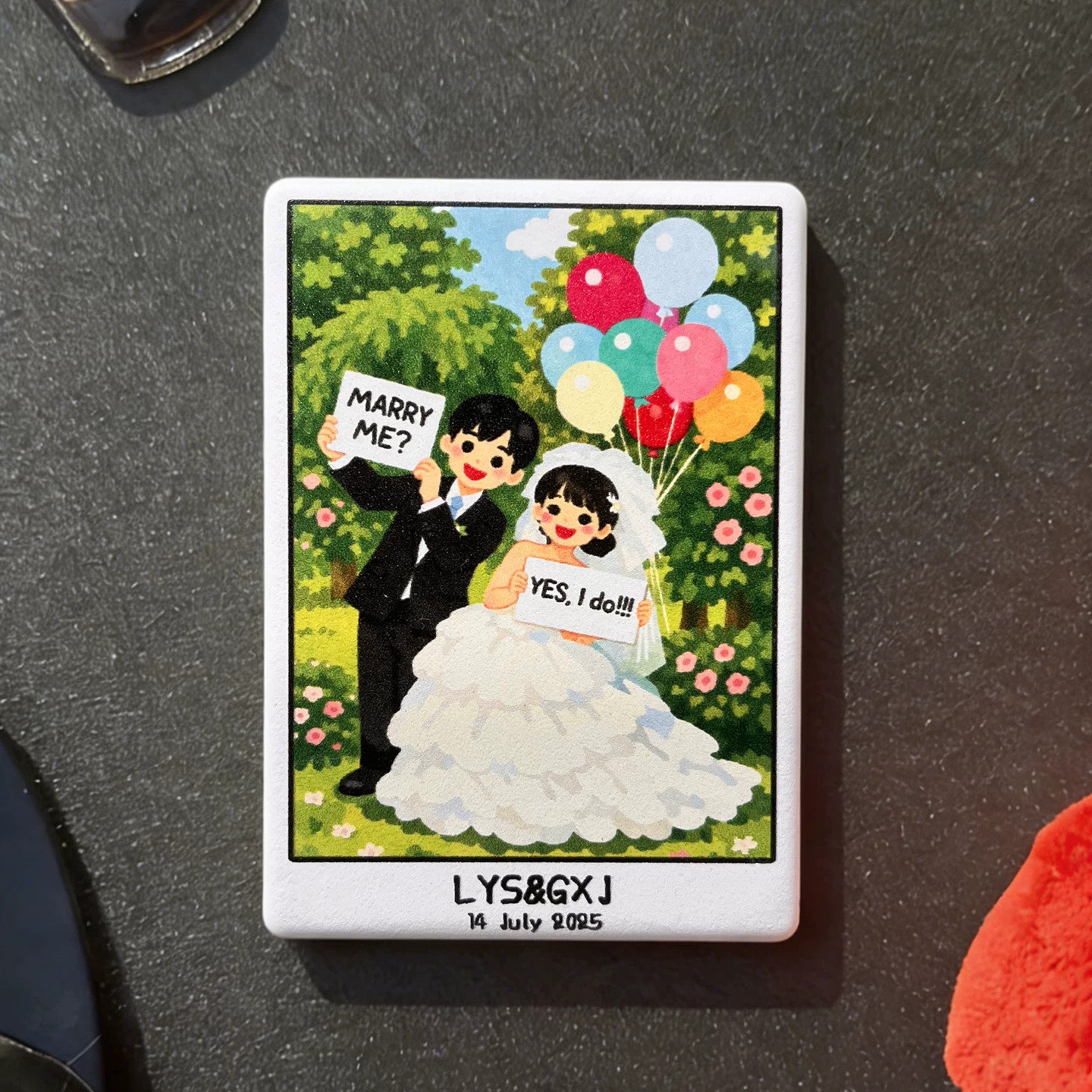 陶瓷定制冰箱贴！情侣婚礼来图定制装饰头像定制手绘生日纪念礼品