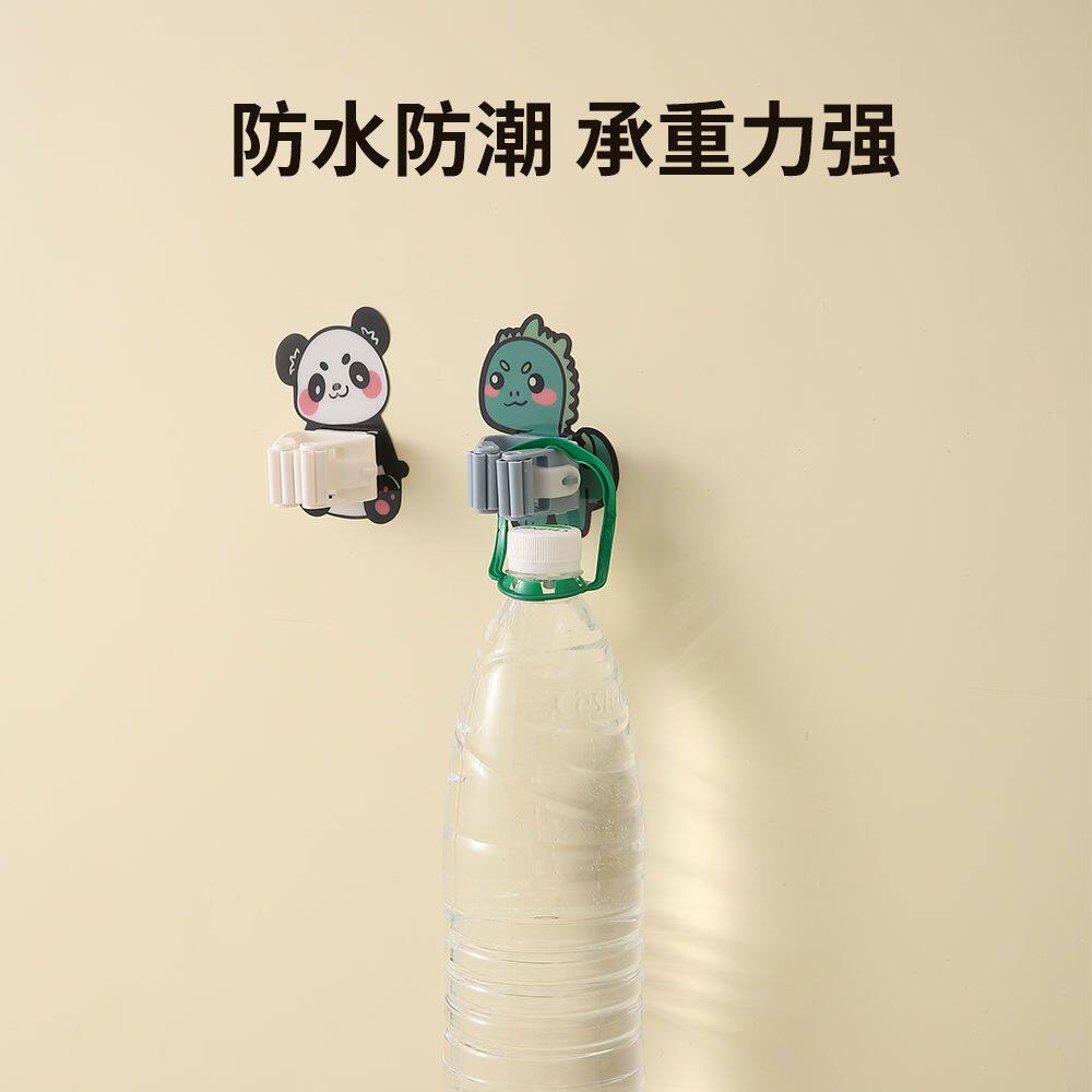 A免打孔拖把架卫生间壁挂拖把夹厨房强力收纳挂架神器承重拖把钩