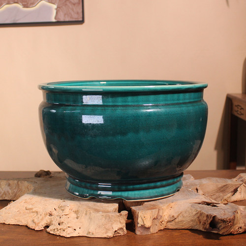 落地摆件圆形特大冰裂陶瓷民宿